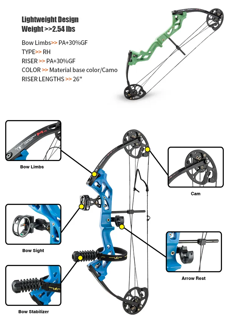 Topoint Archery M3 Compound Bow for kid Children