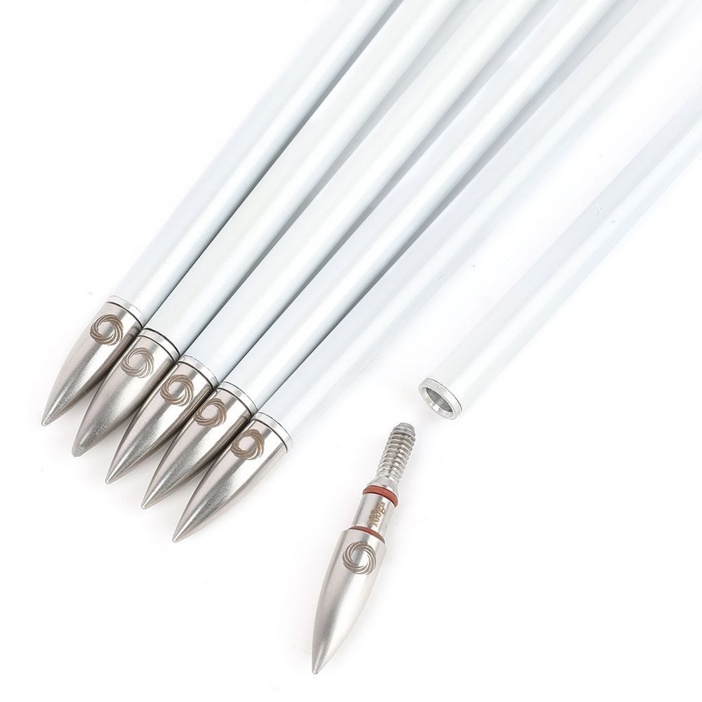 AME ARCHERY WML2 600 Spine 2-Inch 2 Black 1 White Drop Vane Carbon Arrows (12pcs)