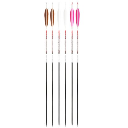 AME ARCHERY XT 5-Inch Target Feather Pure Carbon Arrows(12pcs)