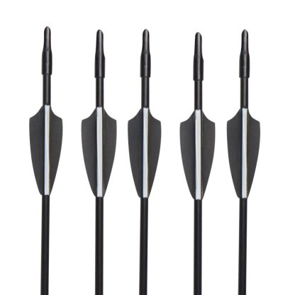 Clearance Sale Black & White Vanes Fiberglass Arrows with Fixed Field Tips 