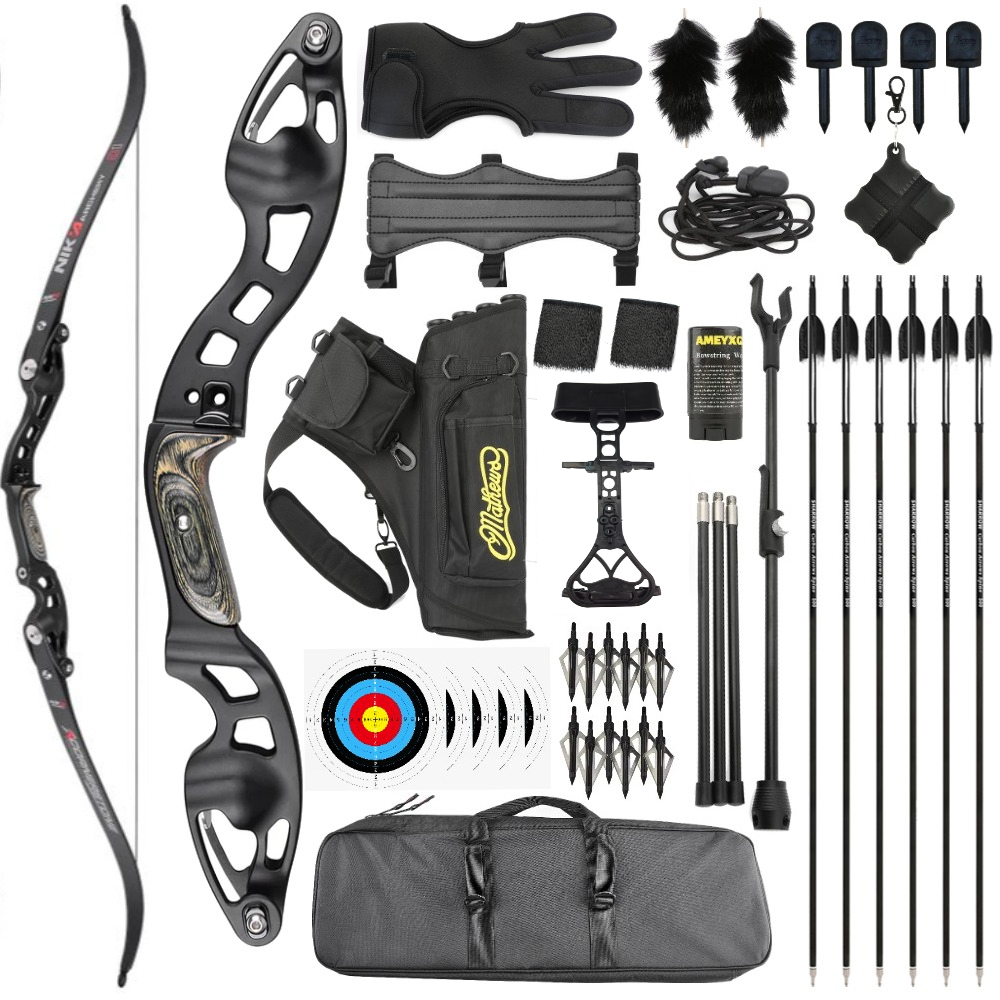 NIKA ET‑10 Tomahawk 62" ILF Hunting Recurve Bow Arrows Kit RH/LH
