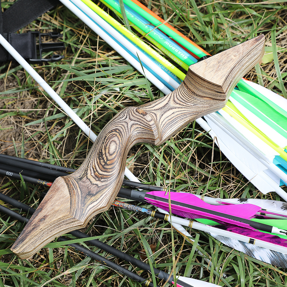 BLACK HUNTER Takedown Recurve Bow – 60", 20–60lbs, Transparent Fiberglass Bamboo Core, Techwood Riser