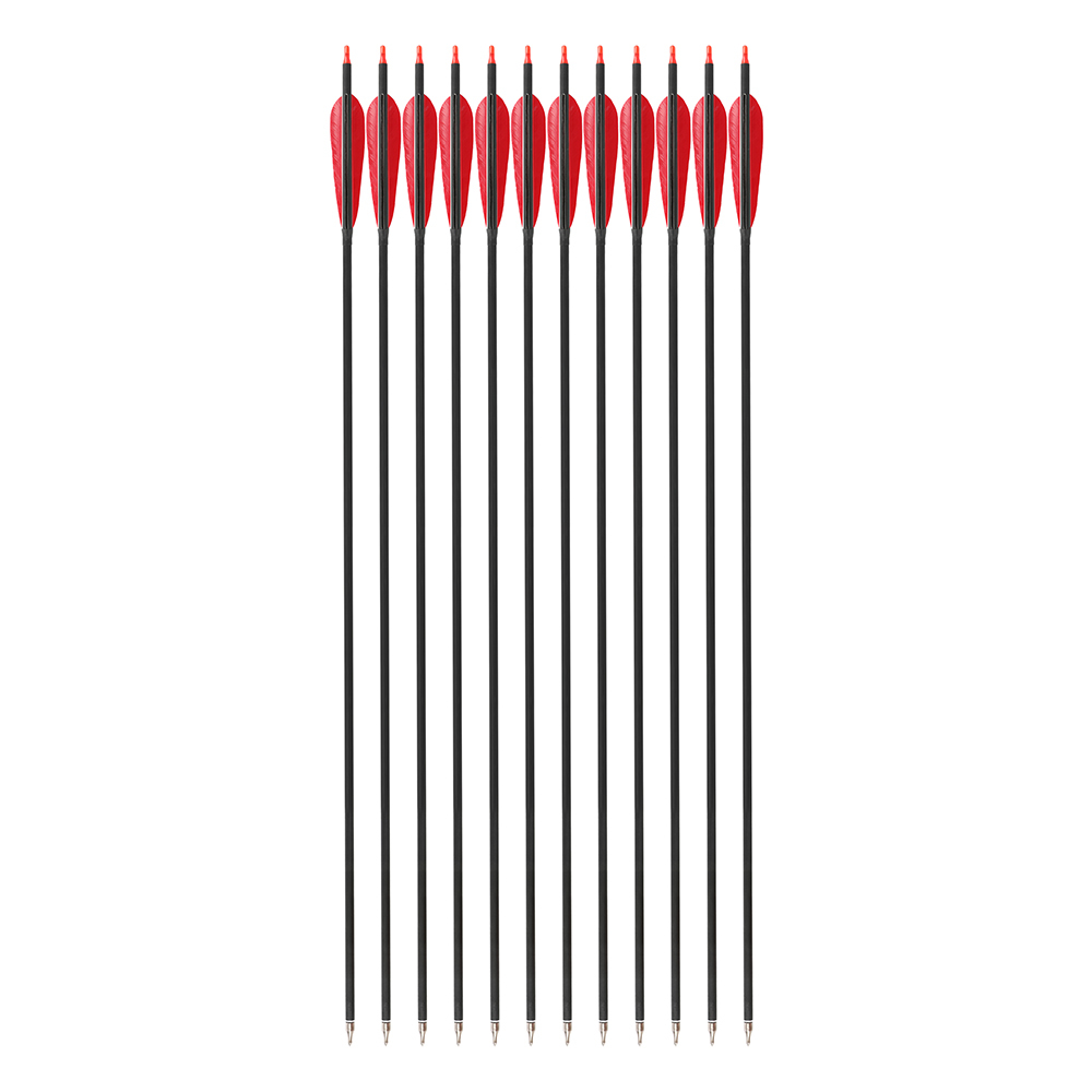 AME Archery 33inch 500-Spine Hybrid Carbon Arrows for Long Bow Hunting(12pcs)