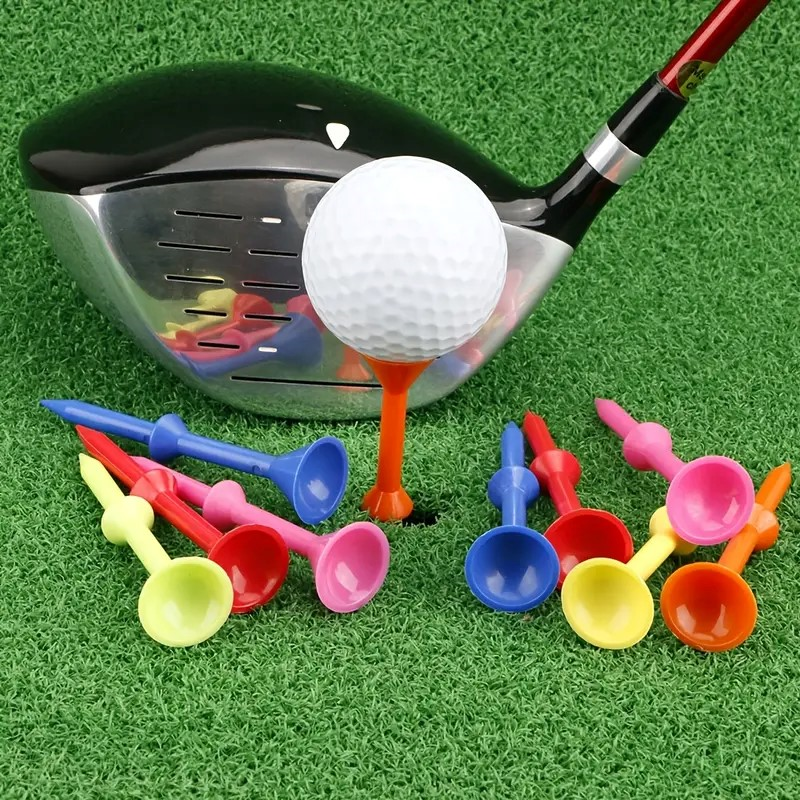 Golf Tees, 83mm, Mixed Rubber & Plastic, 50pcs, Multicolor Set