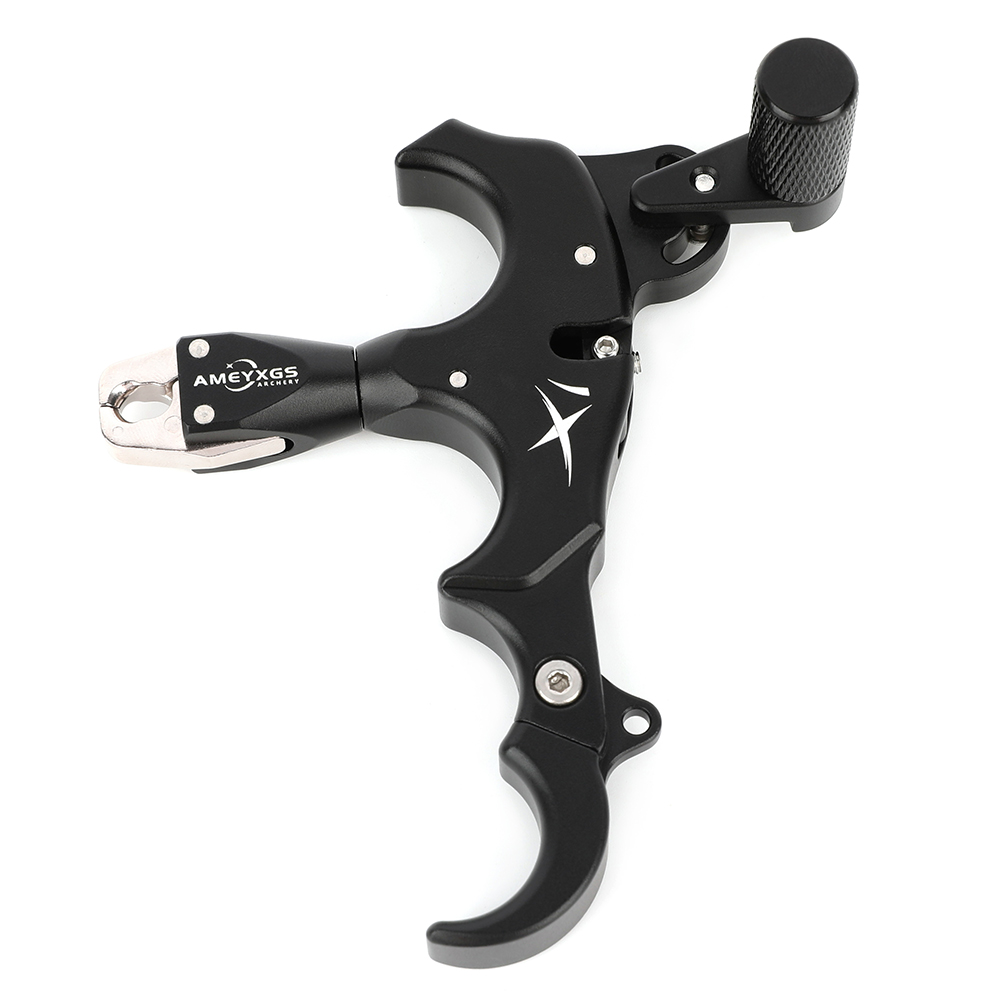 AME Archery X1 Release Aid Black– Adjustable Three/Four-Finger Trigger, Ambidextrous