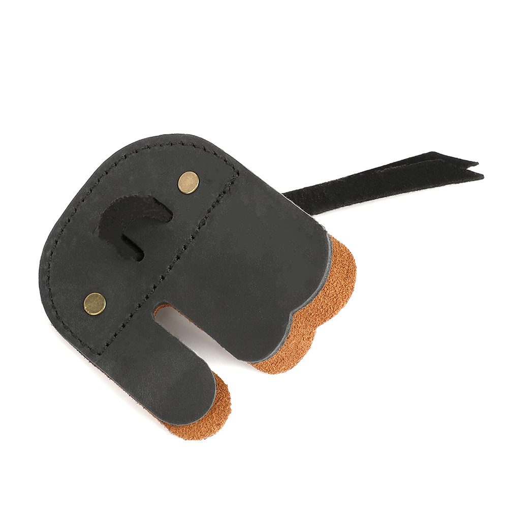 AME ARCHERY AH6 Leather Archery Finger Tab (RH/LH) – 3D Fit Dual-Layer Design, Adjustable Strap