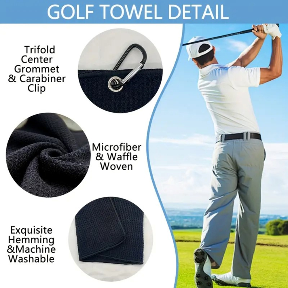 Golf Towel Polyester Printed Bags Golfers Wiping Golf Clubs