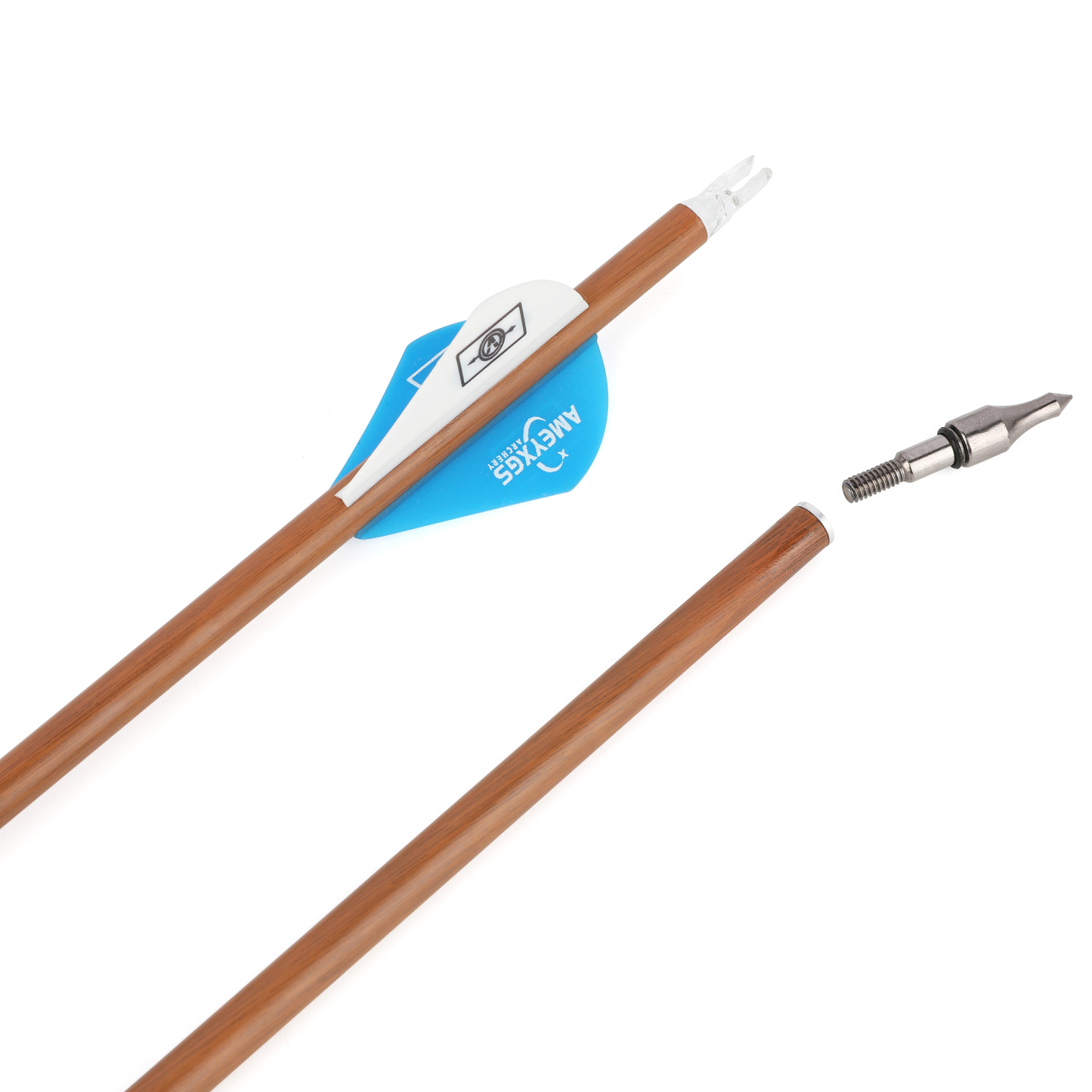 AME 30" Mixed Carbon Arrows, 12 pcs, 100 Grain, Teardrop Fletching