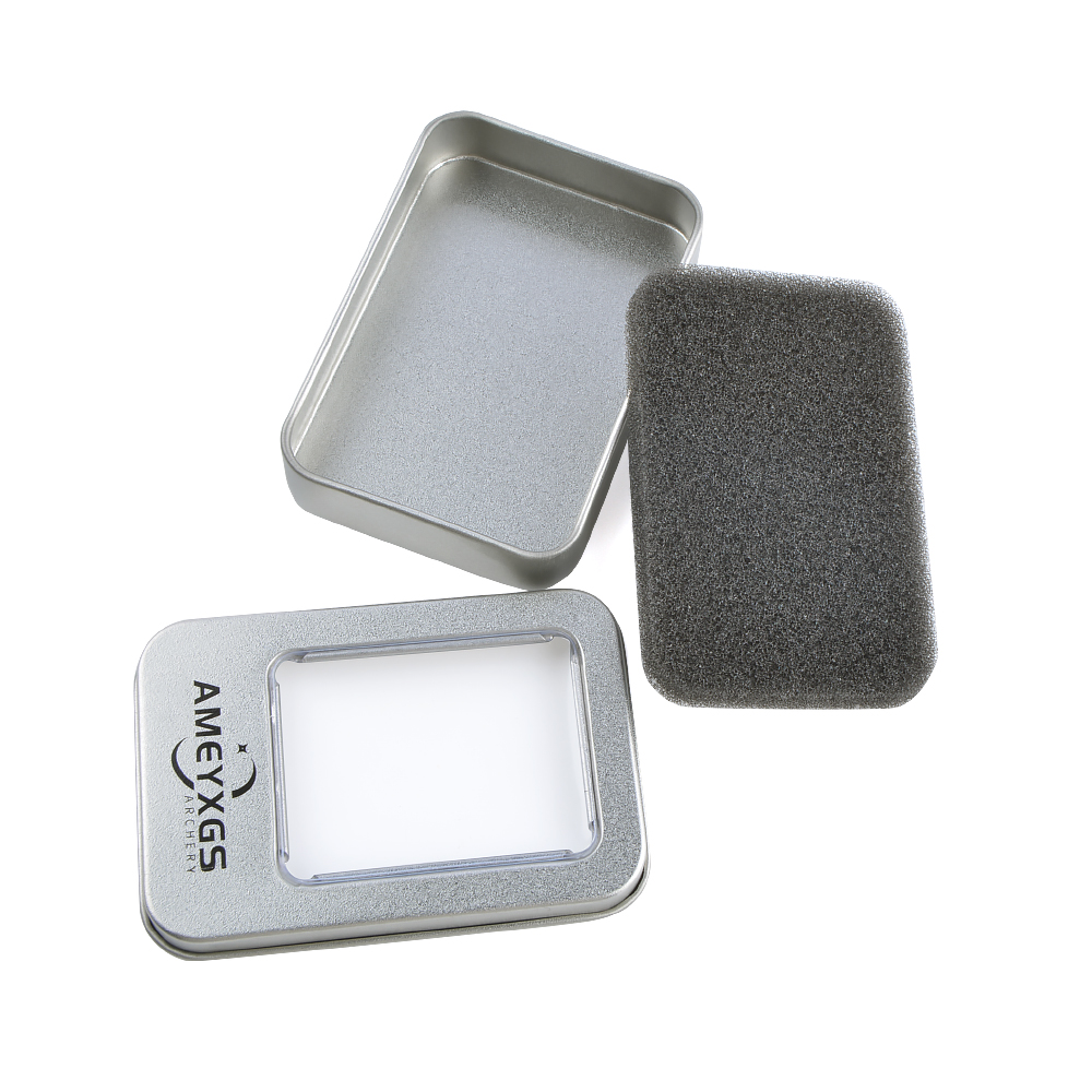 AME Metal Tin Box with Sponge, 6 Arrowheads, 4 Color Options, 28.1g