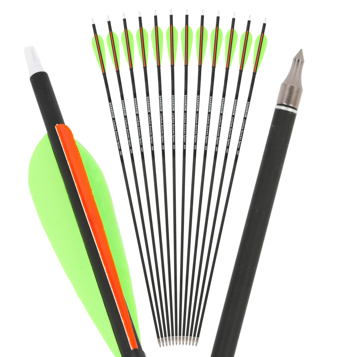 12pcs 30 inch Real Feather Carbon Arrow SP500