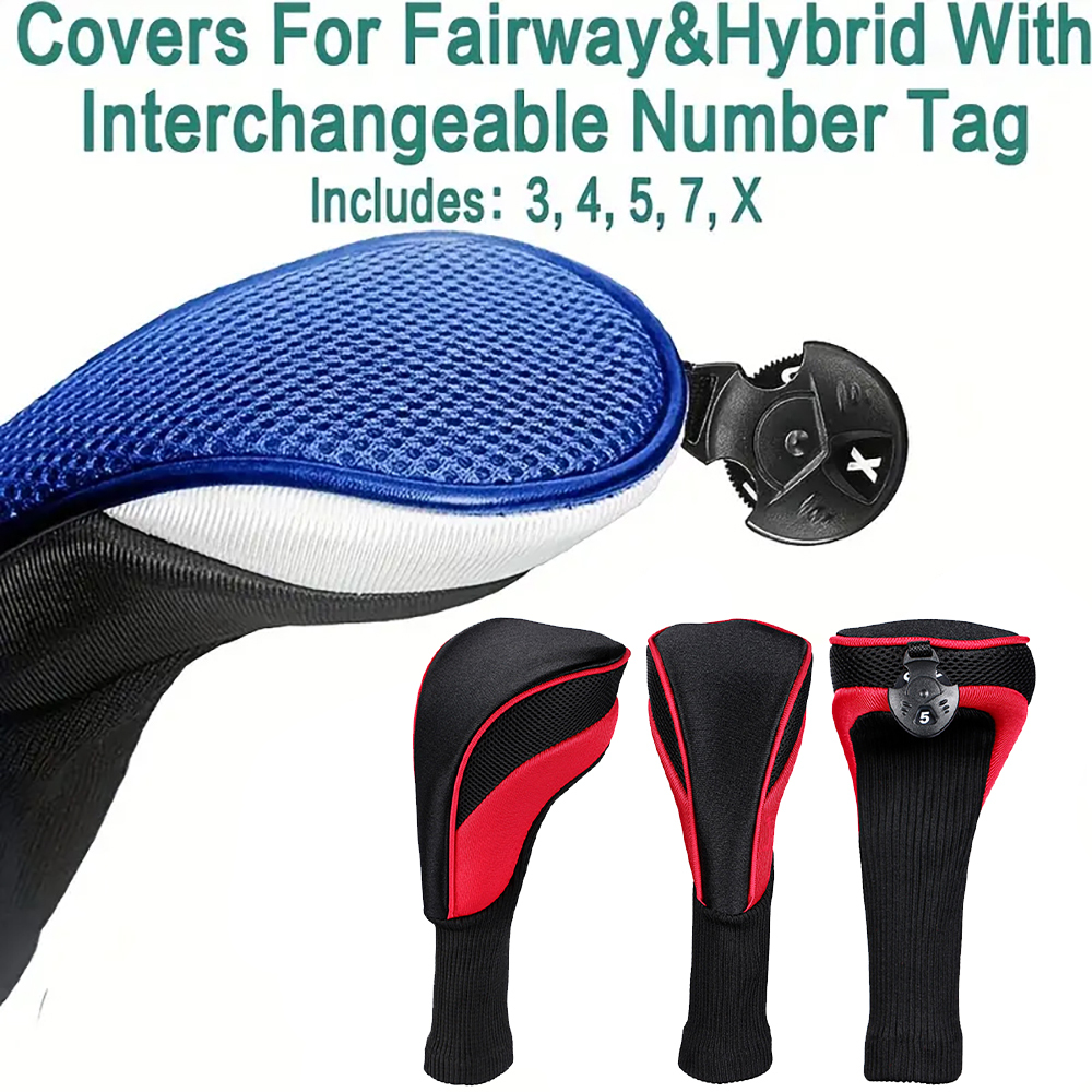 Golf Hybrid Headcovers Club Head Cover Set Driver Fairway Tags Protection