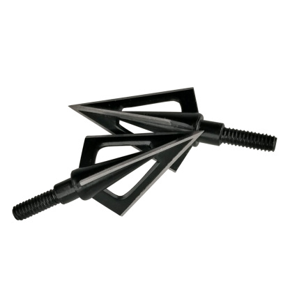 6 pcs Archery Hunting Arrowheads, 100 Grain, Stainless Steel, 3-Blade Design