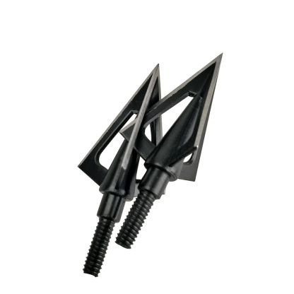 6 pcs Archery Hunting Arrowheads, 100 Grain, Stainless Steel, 3-Blade Design