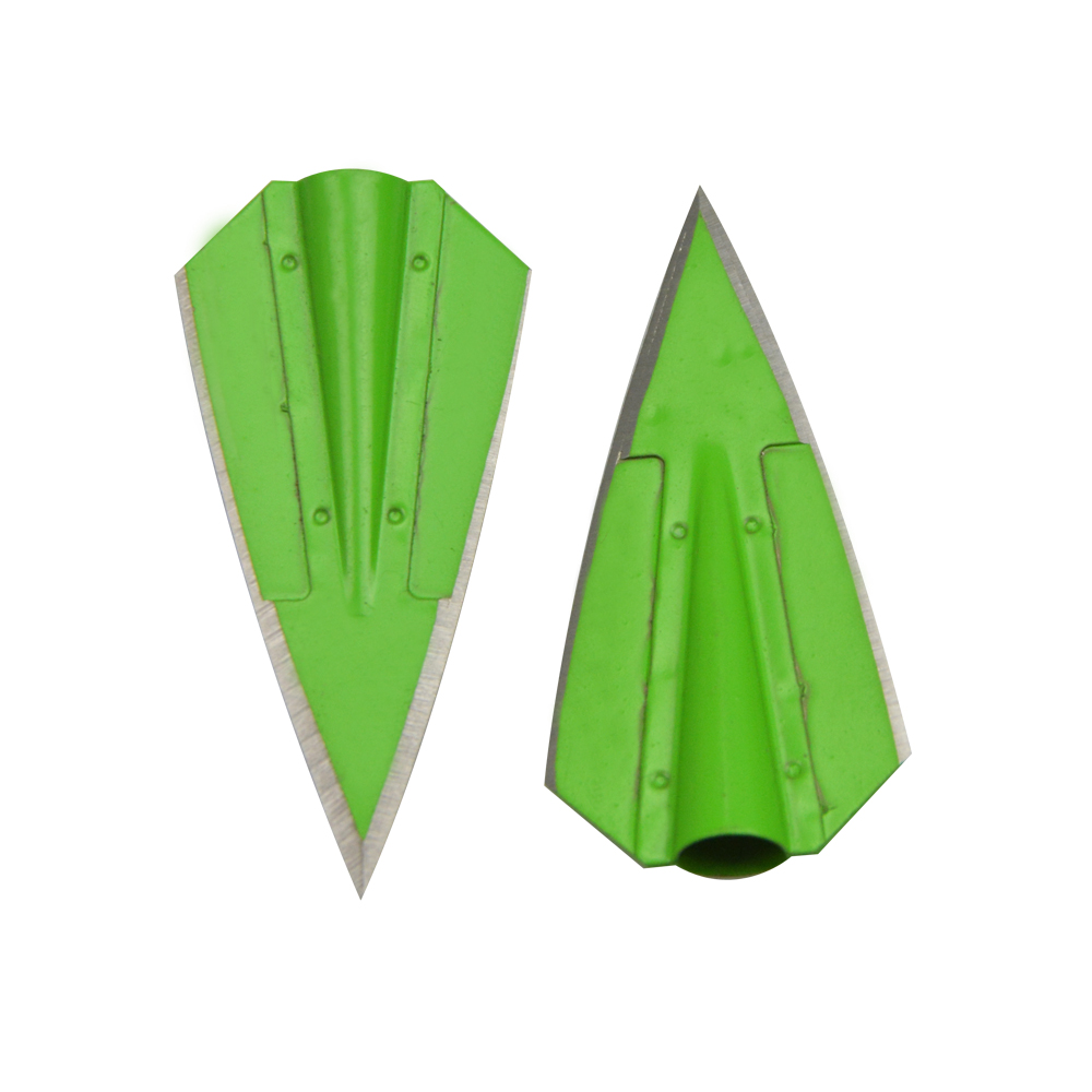 AME ARCHERY Green Broadheads for 8mm Arrows – Alloy Steel Blades 6pcs