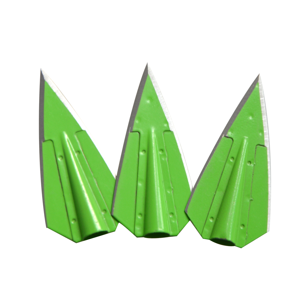 AME ARCHERY Green Broadheads for 8mm Arrows – Alloy Steel Blades 6pcs