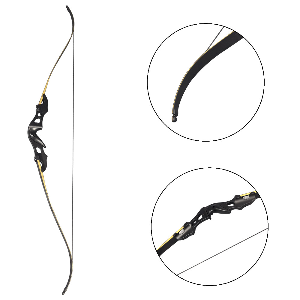 BLACK HUNTER 60" Hunting Recurve Bow 20–55lbs Metal Kit