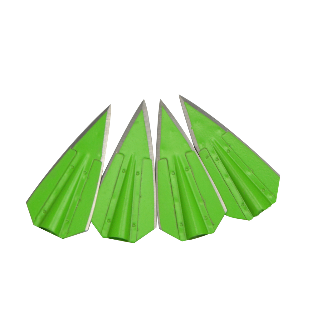 AME ARCHERY Green Broadheads for 8mm Arrows – Alloy Steel Blades 6pcs
