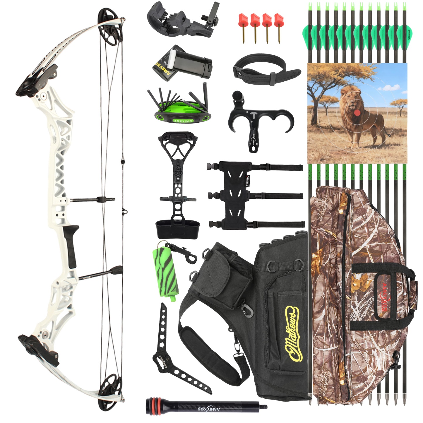Compound Bow with Release Aid Dampener Bag Arm Guard Multi-color