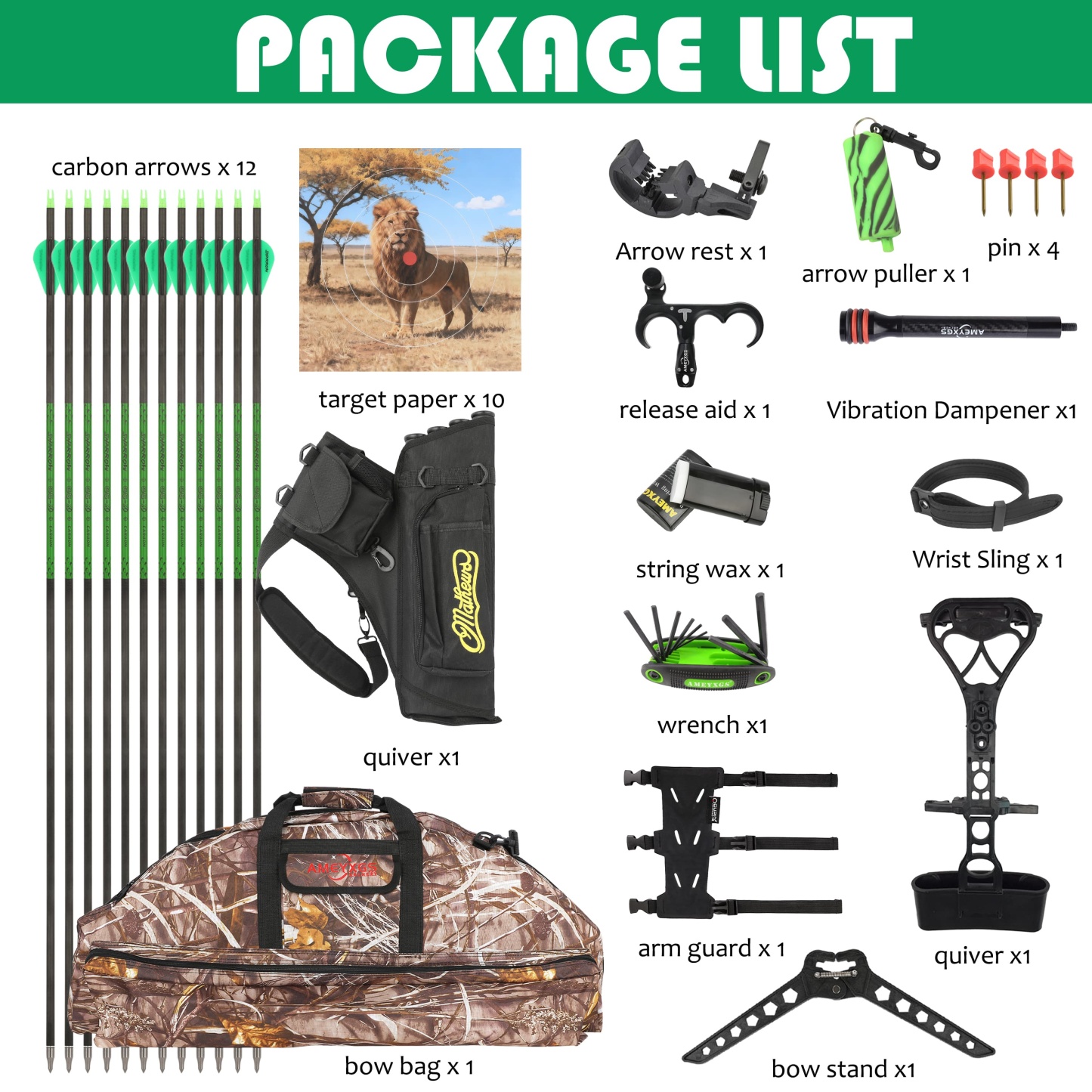 Compound Bow with Release Aid Dampener Bag Arm Guard Multi-color