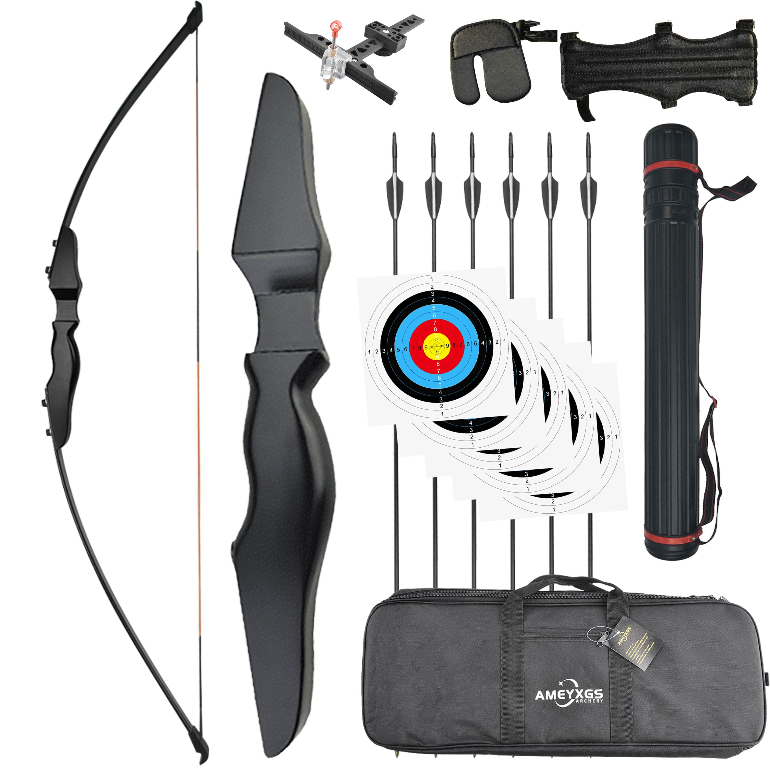 30/40lbs Straight Bow Takedown Archery Target Hunt Beginners