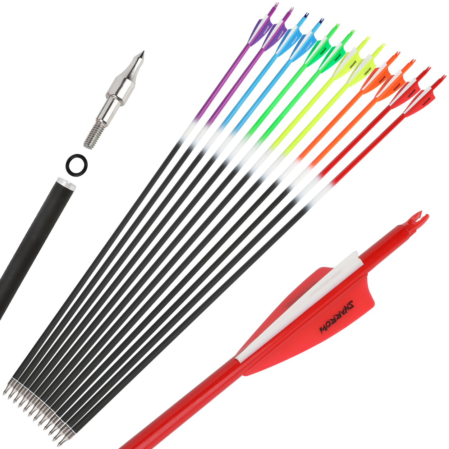 AME ARCHERY Carbon Arrows Rubber Vanes 12pcs