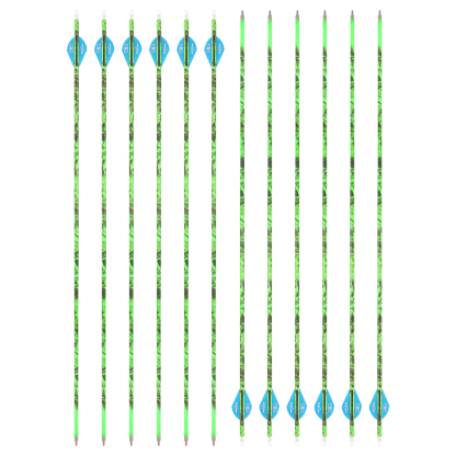 AME ARCHERY 500 Spine Camo Mixed Carbon Arrows with 2" Rubber Vanes (12pcs)