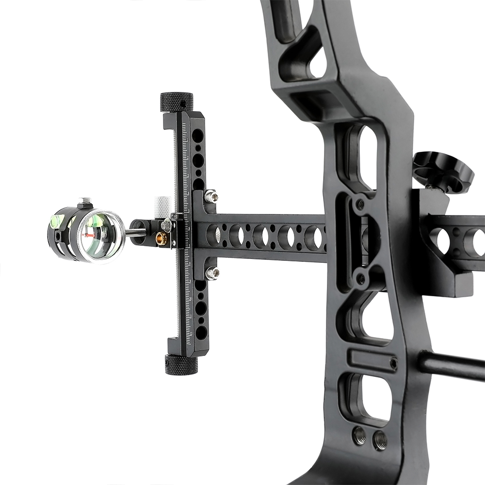 TP8510 Compound Bow Sight - Adjustable, CNC Machined, with Micro-Adjustable Fiber Optic