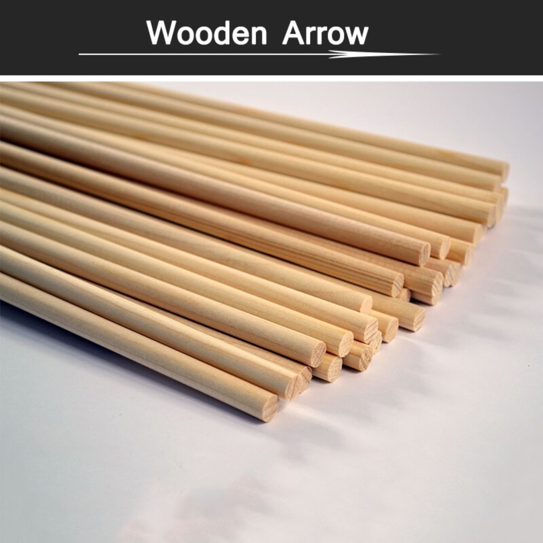 Traditional Wooden Arrow Shaft Handmade OD8MM-9MM DIY Hunting Shoot