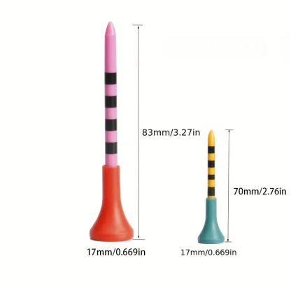 Unbreakable Colored Golf Tees 83mm 70mm Tee Holder 50PCS 