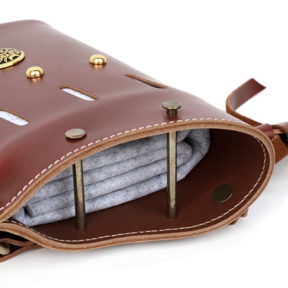 Brown Cowhide Traditional Archery Arrow Quiver Case