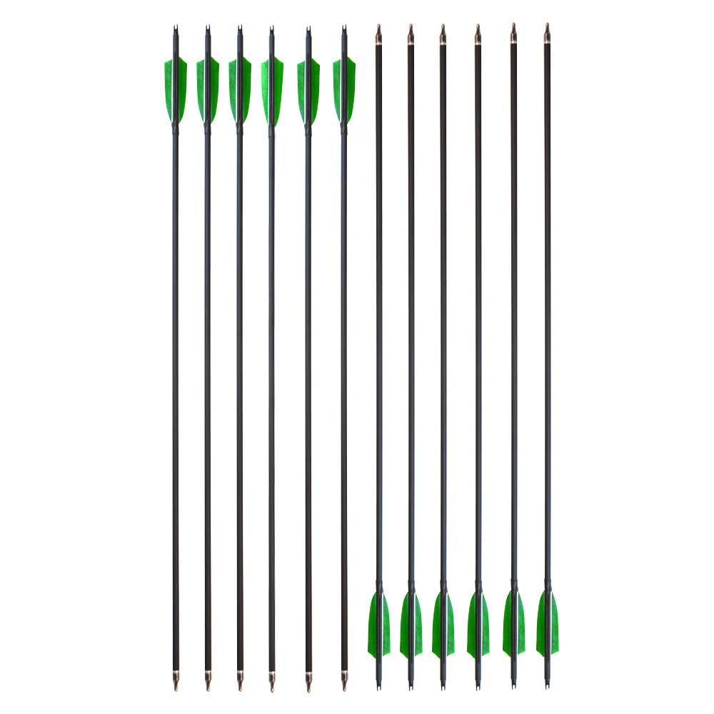 Clearance Sale 500 Spine 4" Shield Feathers Carbon Arrows (12pcs)