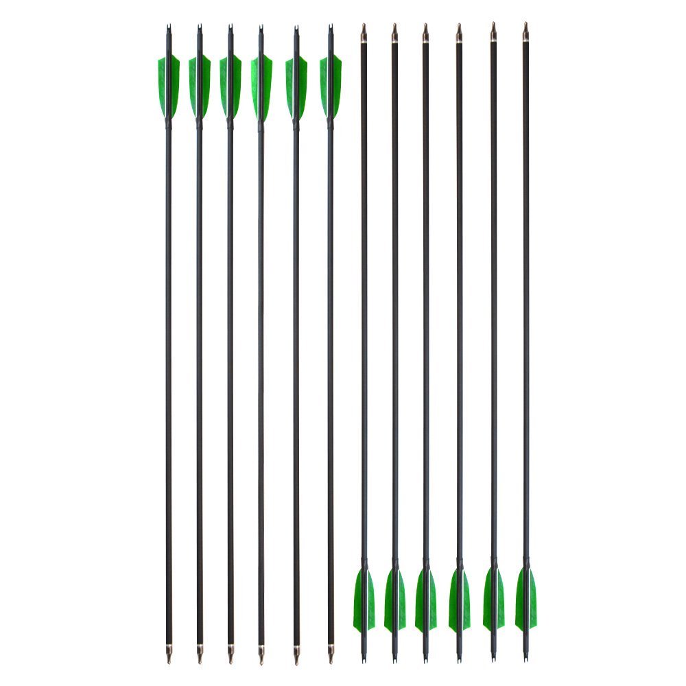 Clearance Sale 500 Spine 4" Shield Feathers Carbon Arrows (12pcs)