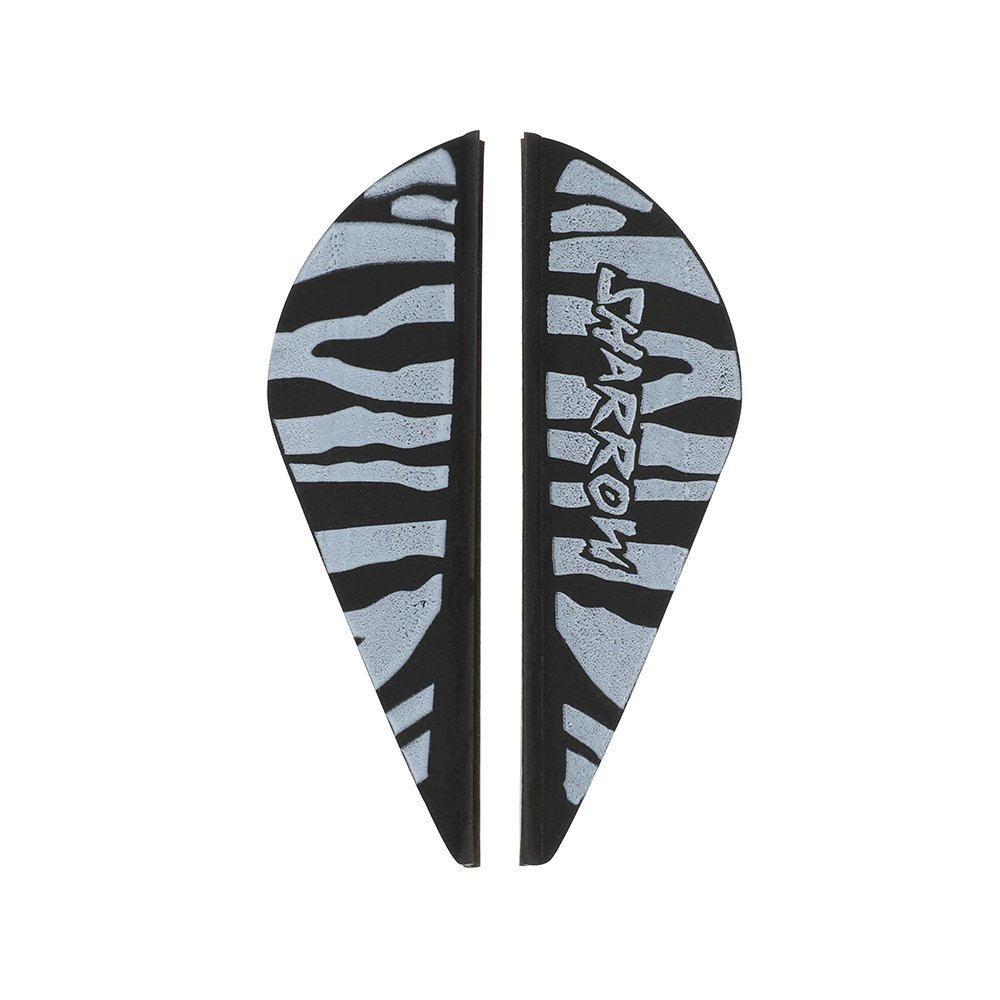 AME Archery Water Drop Zebra Print Rubber Feather – 2 Inch (50pcs)