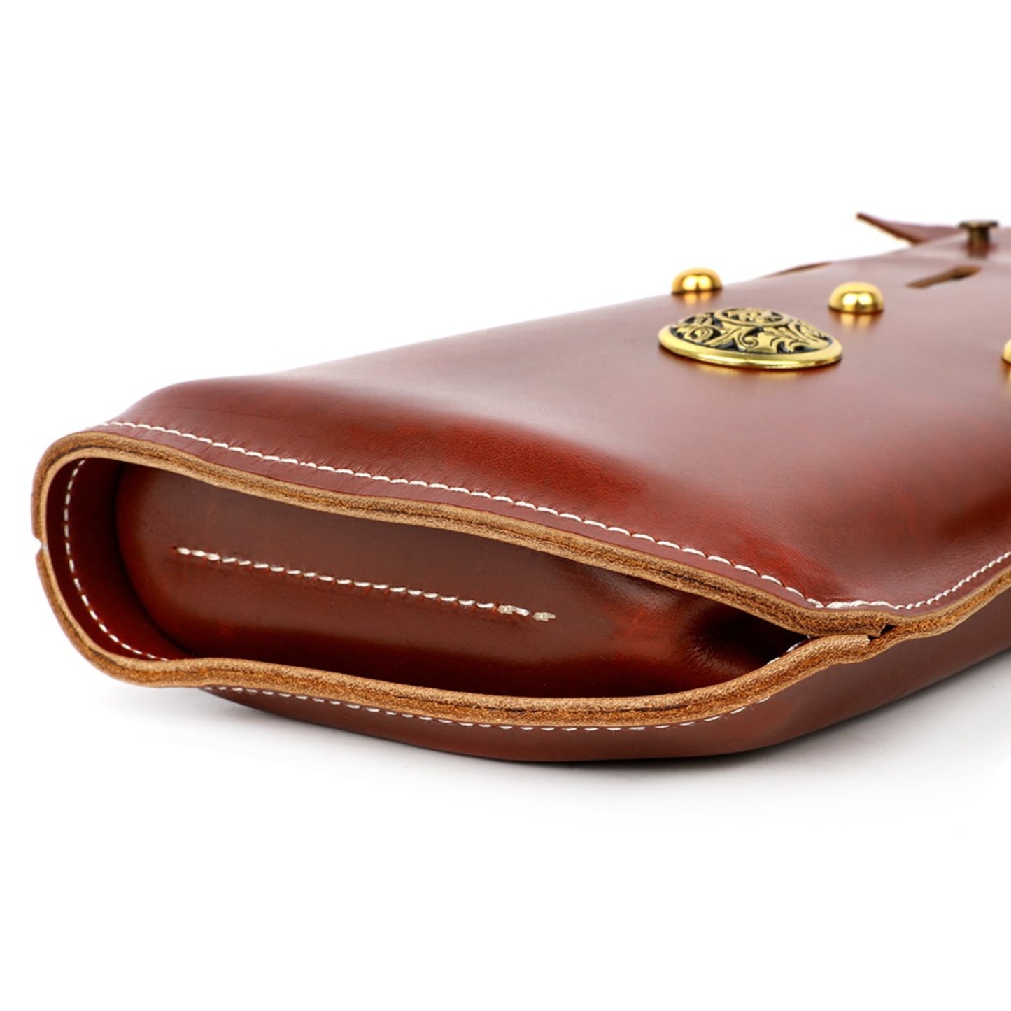 Brown Cowhide Traditional Archery Arrow Quiver Case