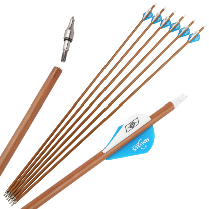 AME 30" Mixed Carbon Arrows, 12 pcs, 100 Grain, Teardrop Fletching