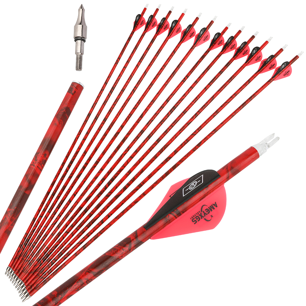 US 500 Spine Camo Mixed Carbon Arrows with 2