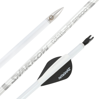 AME ARCHERY WML2 600 Spine 2-Inch 2 Black 1 White Drop Vane Carbon Arrows (12pcs)