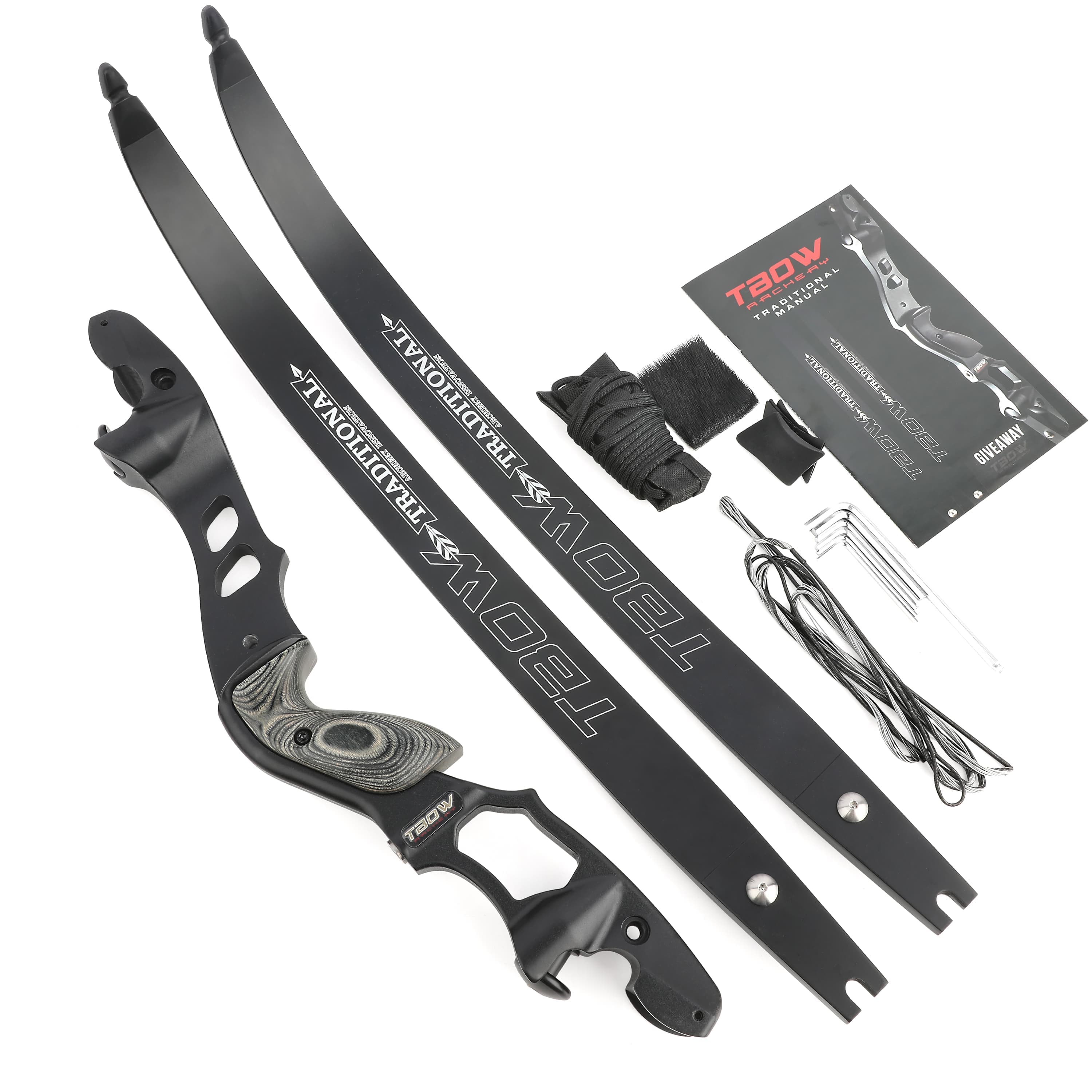 TBOW 62" ILF Recurve Bow Takedown Hunting Bow 25-60lbs