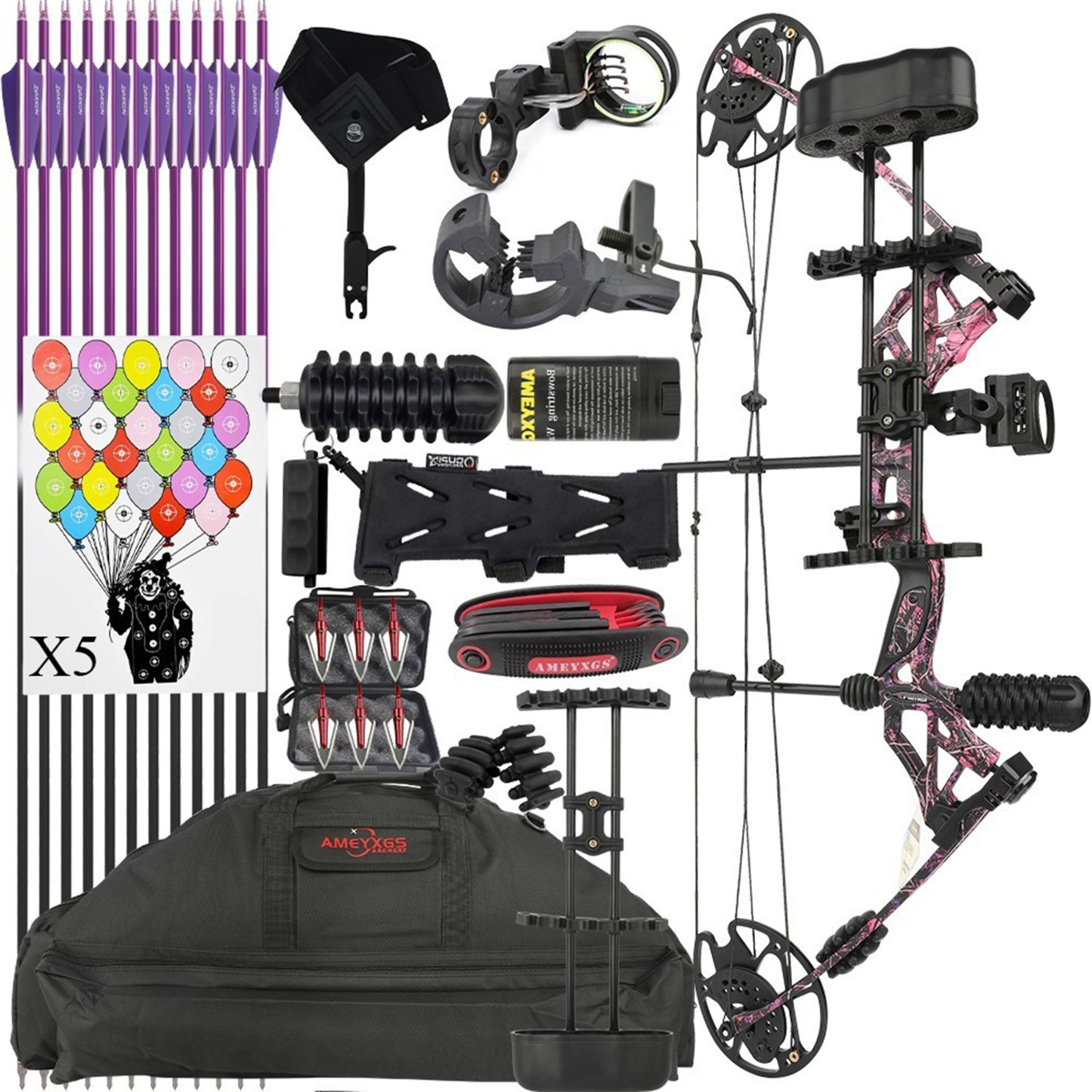 KAIMEI HAN Compound Bow 30-60lbs High-Speed 320fps Archery Set