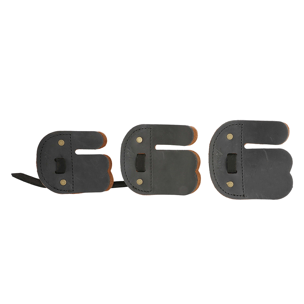 AME ARCHERY AH6 Leather Archery Finger Tab (RH/LH) – 3D Fit Dual-Layer Design, Adjustable Strap