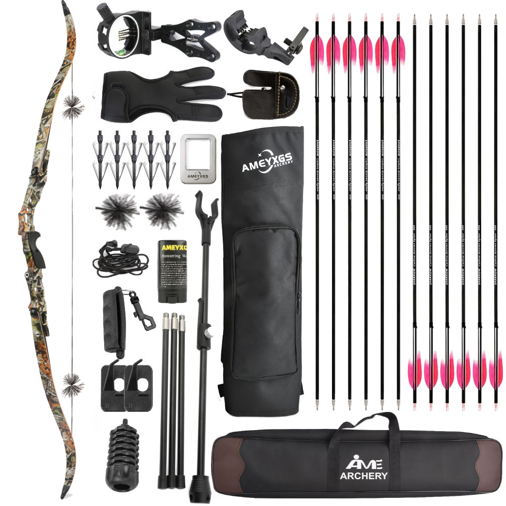 JUNXING Archery F166 Hunting Recurve Bow Set ILF 30-60lbs – AME