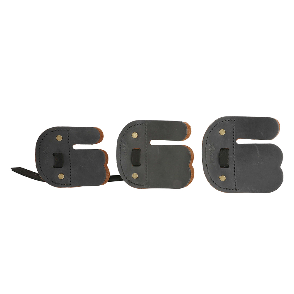 AME ARCHERY AH6 Leather Archery Finger Tab (RH/LH) – 3D Fit Dual-Layer Design, Adjustable Strap