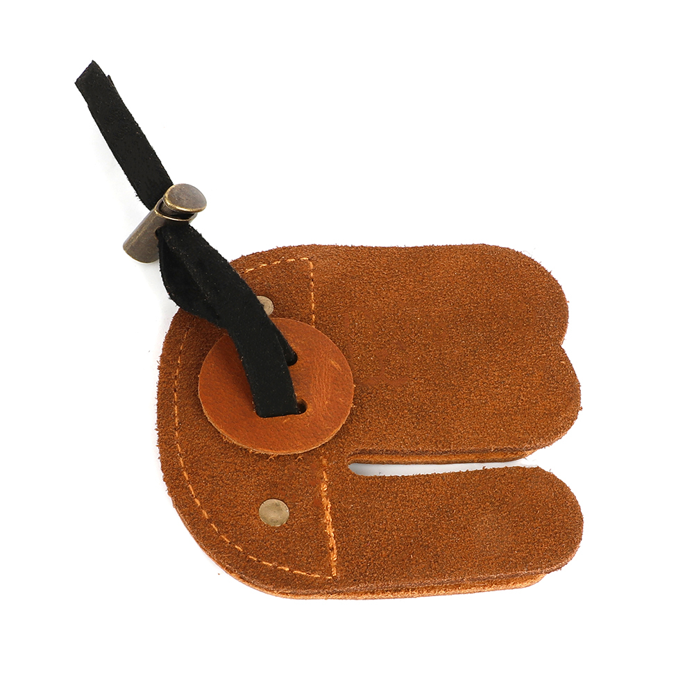 AME ARCHERY AH6 Leather Archery Finger Tab (RH/LH) – 3D Fit Dual-Layer Design, Adjustable Strap