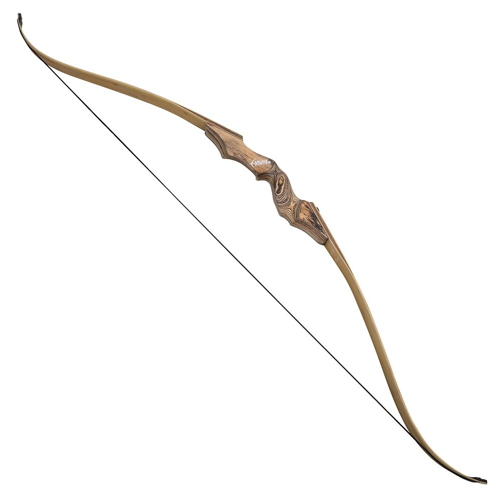 BLACK HUNTER Takedown Recurve Bow – 60", 20–60lbs, Transparent Fiberglass Bamboo Core, Techwood Riser