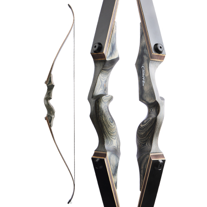 Black Hunter 60" Recurve Bow Set – Gray Laminated Bamboo Limbs