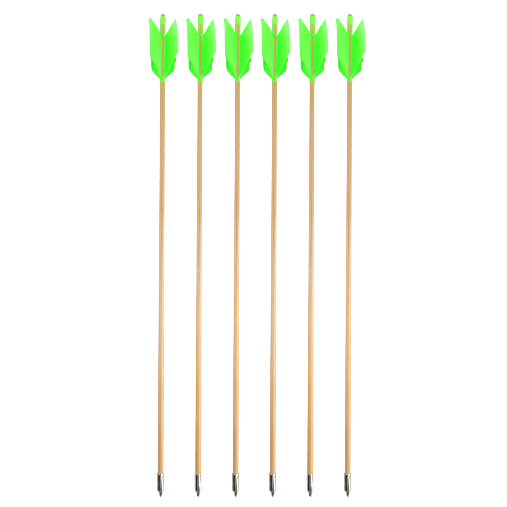 Traditional Indonesian Whitewood Arrows, 32", 8.5mm, Natural Turkey Feathers, 7pcs Set