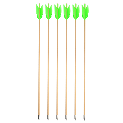 Traditional Indonesian Whitewood Arrows, 32", 8.5mm, Natural Turkey Feathers, 7pcs Set