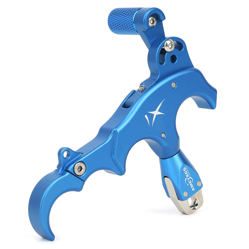 AME Archery X1 Release Aid Blue– Adjustable Three/Four-Finger Trigger, Ambidextrous