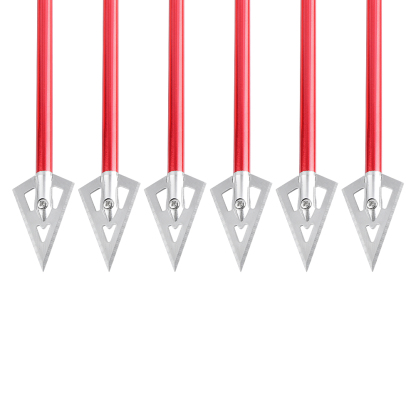 6 pcs Aluminum Mini Bolts for Crossbows, 50-80 lbs, Fixed Blade Broadheads