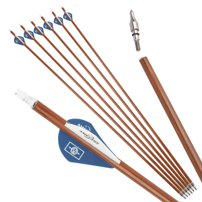 AME 30" Mixed Carbon Arrows, 12 pcs, 100 Grain, Teardrop Fletching